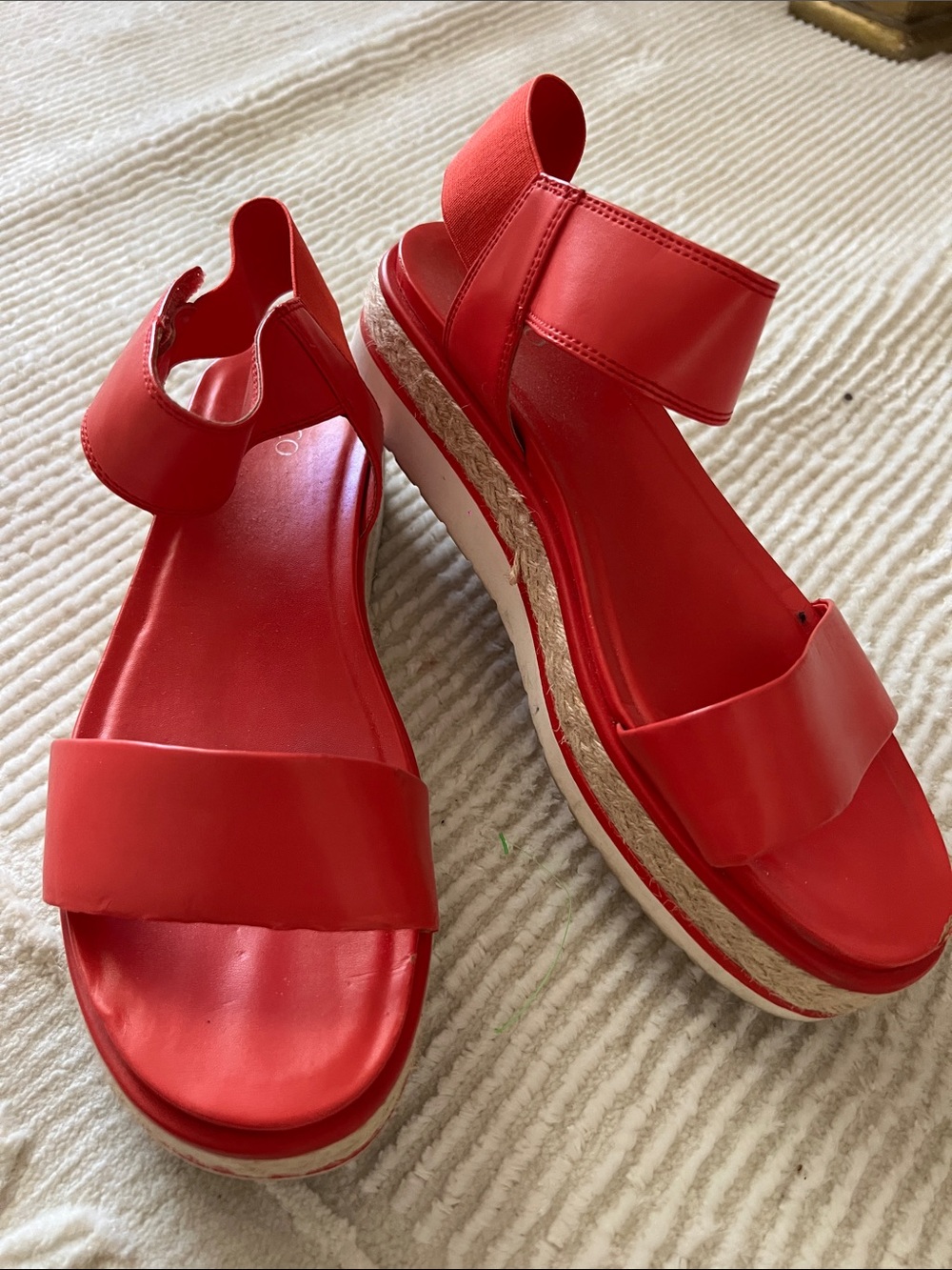 Franco Sarto Orange Platform Espadrille Sandals 9.5